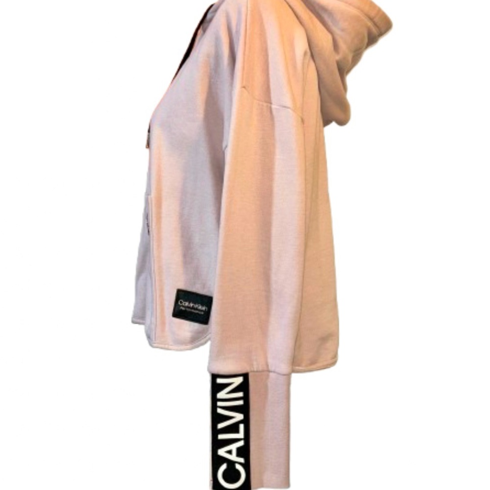 Calvin Klein Women’s Small Performance Light Mauve  Zip-Up Drop Shoulder Hoodie - Picture 9 of 16